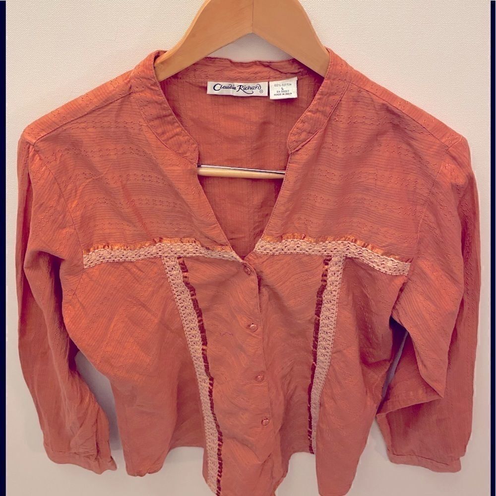 Claudia Richard Tops embroidered Button up